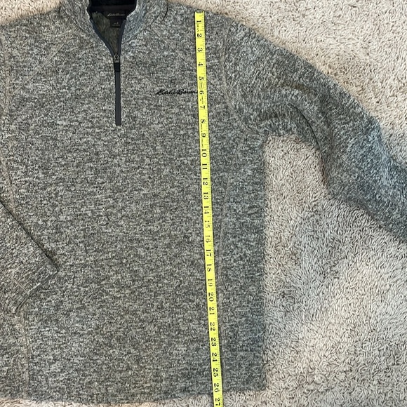 Eddie Bauer men’s SZ SM 1/4 zip fleece pullover. Grey taupe cream.Excellent cond - Picture 5 of 12